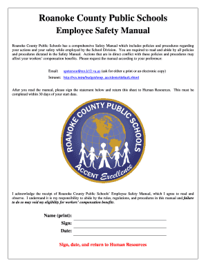 Roanoke County Employee Safety Manual
