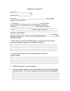 Inspector Affidavit