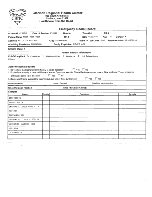 Emergency Room Record Form