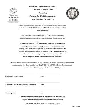 Wyoming LT-101 Assessment Consent Form