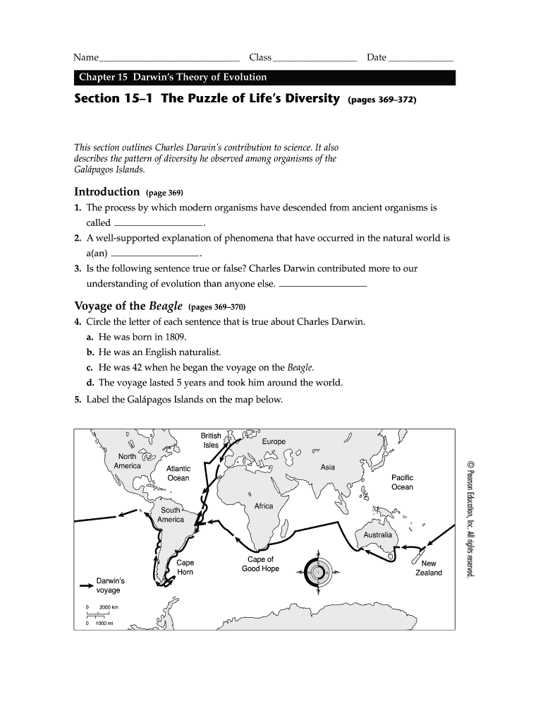 section 15 1 the puzzle of life's diversity answer key Preview on Page 1