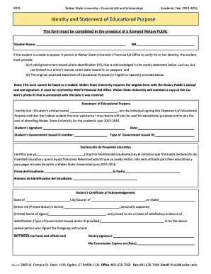 Weber State University Identity and Statement of Educational Purpose