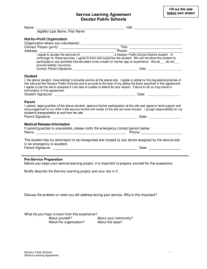 Service Learning Agreement