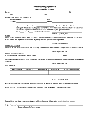 Service Learning Agreement