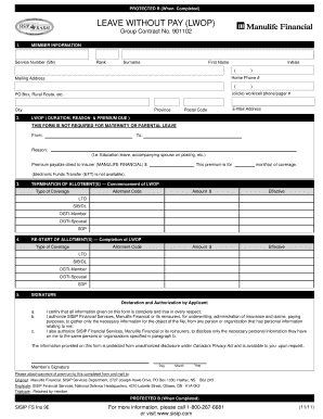 Leave Without Pay Form