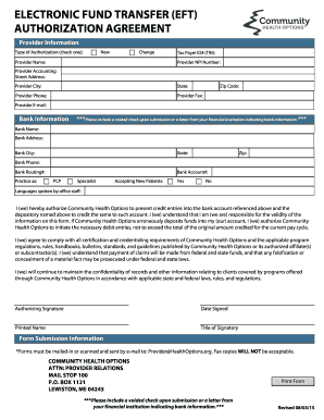 Electronic Fund Transfer Authorization Agreement