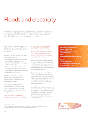 UK Power Networks Flood Safety Notice
