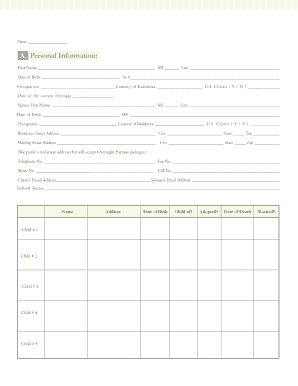 Estate Planning Client Information Form