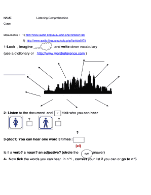 Listening Comprehension Worksheet
