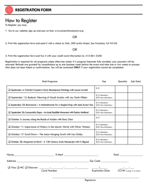 Society for Asian Art Registration Form