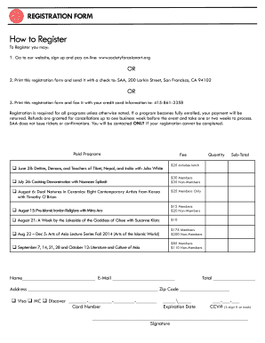 Society for Asian Art Registration Form
