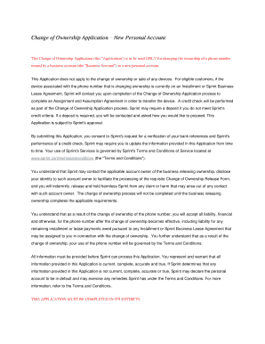 Sprint Change of Ownership Application