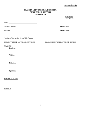 Elmira City School District Quarterly Report
