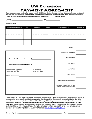 UW Extension Payment Agreement