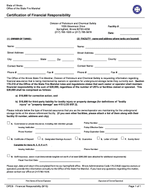 Illinois Underground Storage Tank Financial Responsibility Form