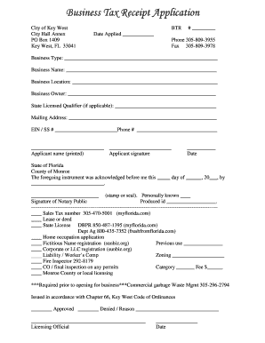 Business Tax Receipt Application