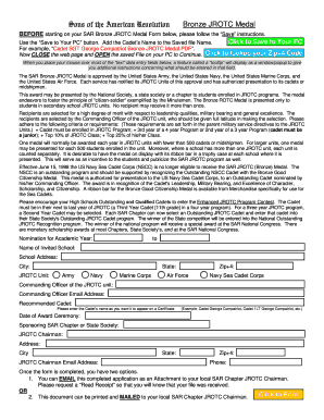 SAR Bronze JROTC Medal Nomination Form
