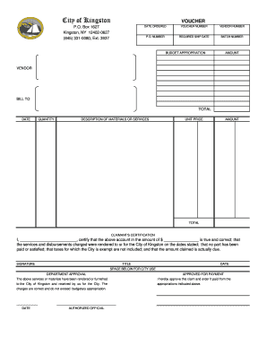 City of Kingston Vendor Voucher