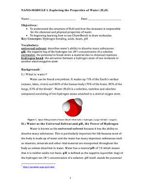 Exploring the Properties of Water Worksheet
