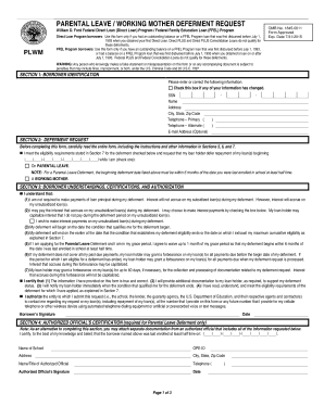 Parental Leave and Working Mother Deferment Request