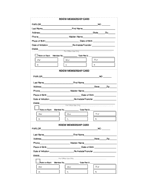 NDGW Membership Card