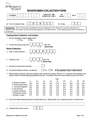 Biospecimen Collection Form