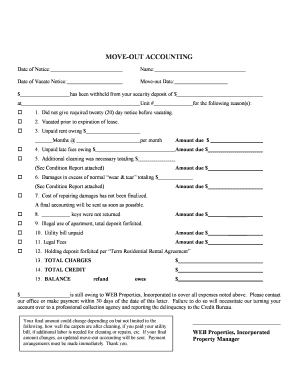 Move-Out Accounting Notice