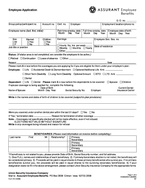 Employee Benefits Enrollment Form