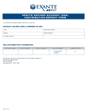 Health Savings Account Contribution Form