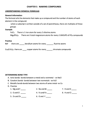 Chemistry Worksheet