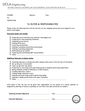 Teaching Assistant Duties Agreement
