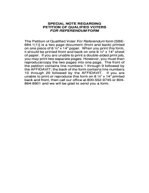Virginia Referendum Petition Form