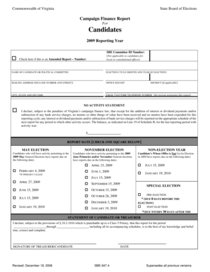 Virginia Campaign Finance Report