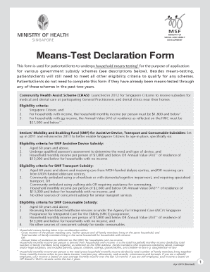Means-Test Declaration Form
