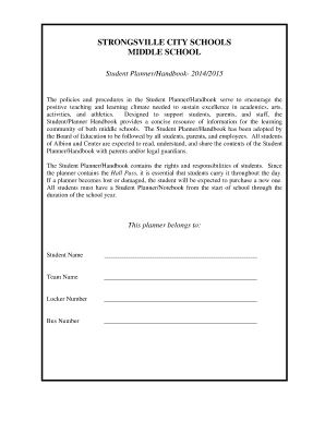 Student Planner Handbook