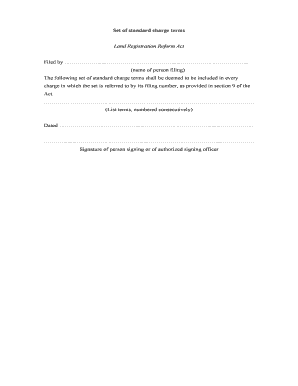 Land Registration Reform Act Charge Terms