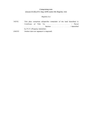Registry Act Land Description Form