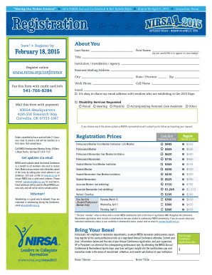 NIRSA Annual Conference Registration Form