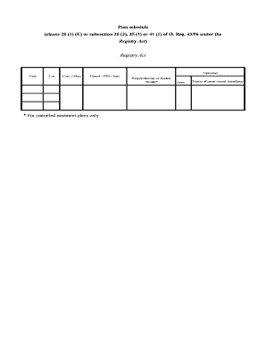 Ontario Registry Act Plan Schedule