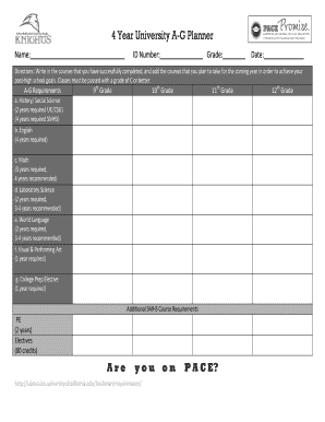 University A-G Course Planner