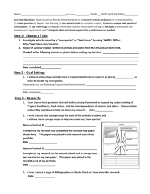 Gifted Student Project Template