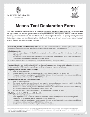 Means-Test Declaration Form