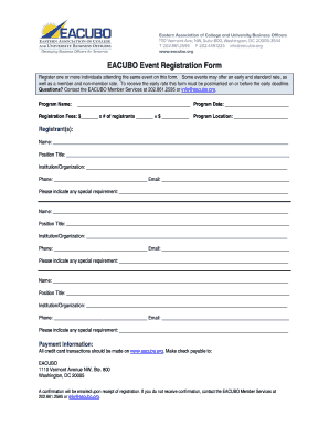 EACUBO Event Registration Form