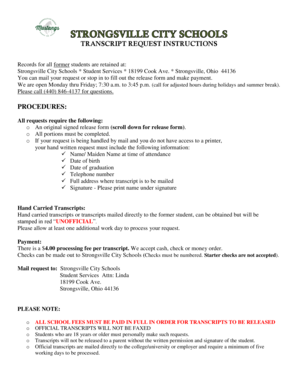 Transcript Release Form