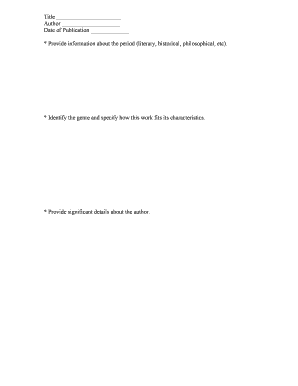 Literary Analysis Form