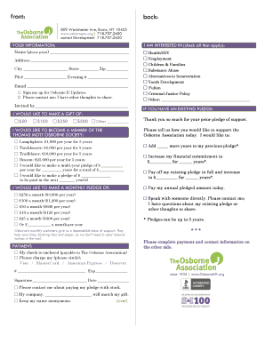 Osborne Association Donation Form