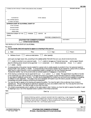 Citation for Conservatorship