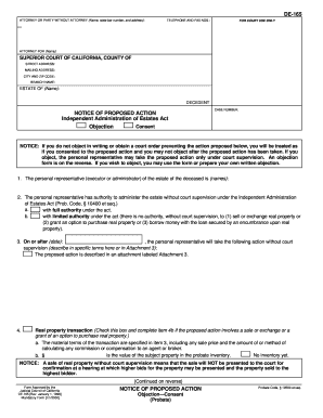 California Notice of Proposed Action