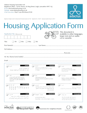 UK Housing Application Form