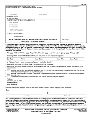 Notice and Motion to Cancel Support Order
